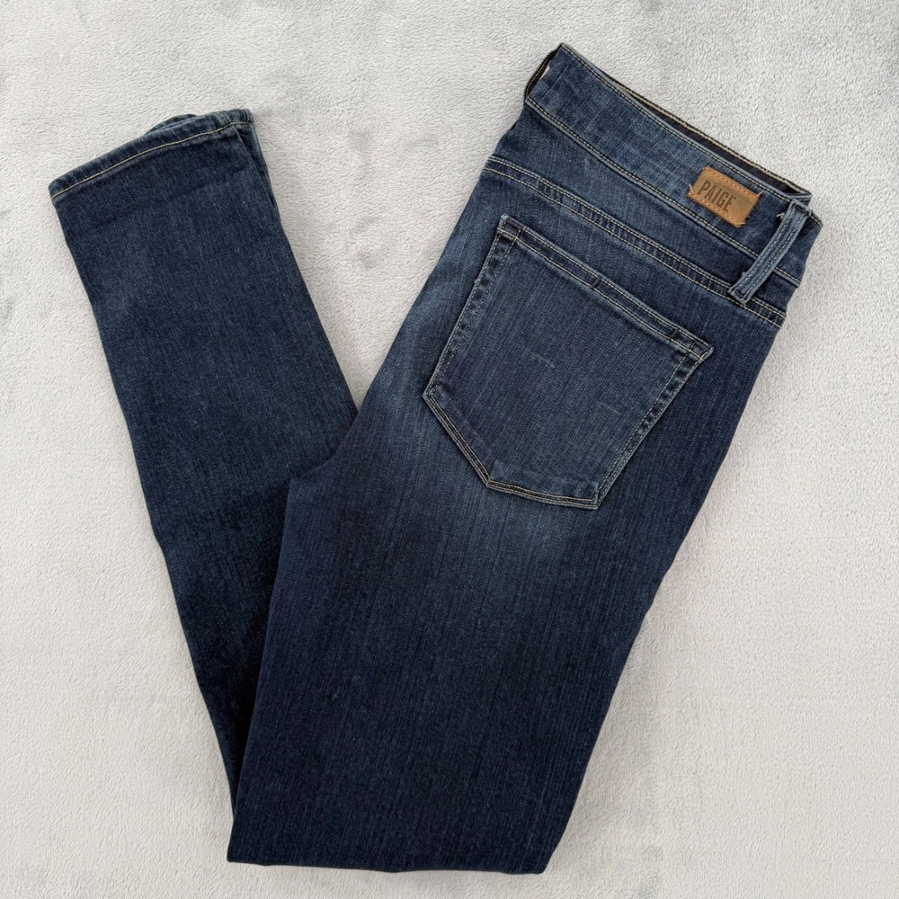 PAIGE Skyline Skinny Jeans Dark Wash Women Stretch Size 30 Made USA Denim Pants